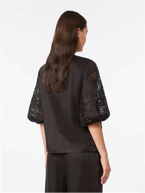 t-shirt in garza ramié e sangallo Max Mara Studio | 2616161012003